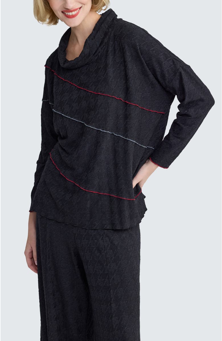 LUUKAA Fleuris Cowl-Neck Blouse, Alternate, color, Coalblack Red