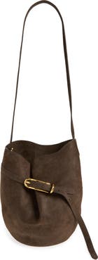 LIFFNER Belted Suede Bucket Bag