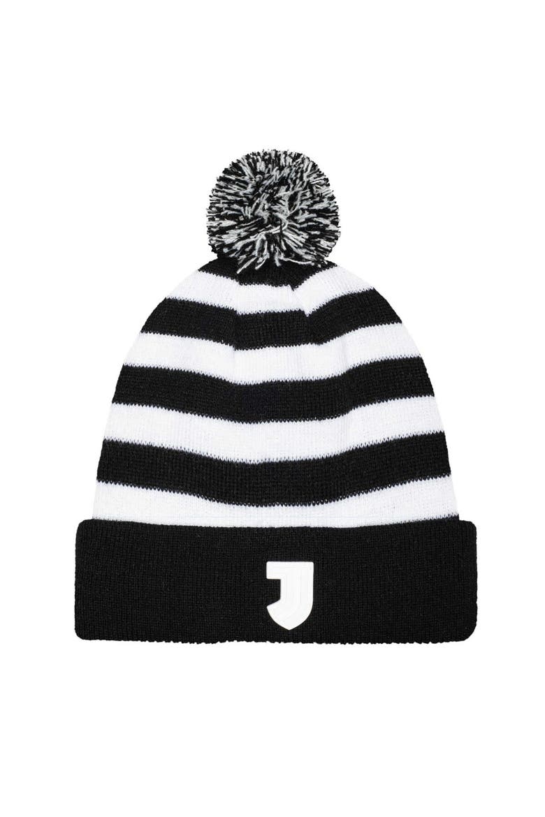 Men's Black Juventus Casual Cuffed Knit Hat with Pom, Main, color, Black