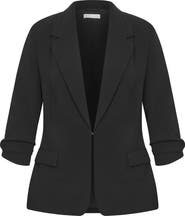 City Chic Abbie Ruched Sleeve Blazer