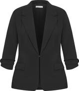 City Chic Abbie Ruched Sleeve Blazer