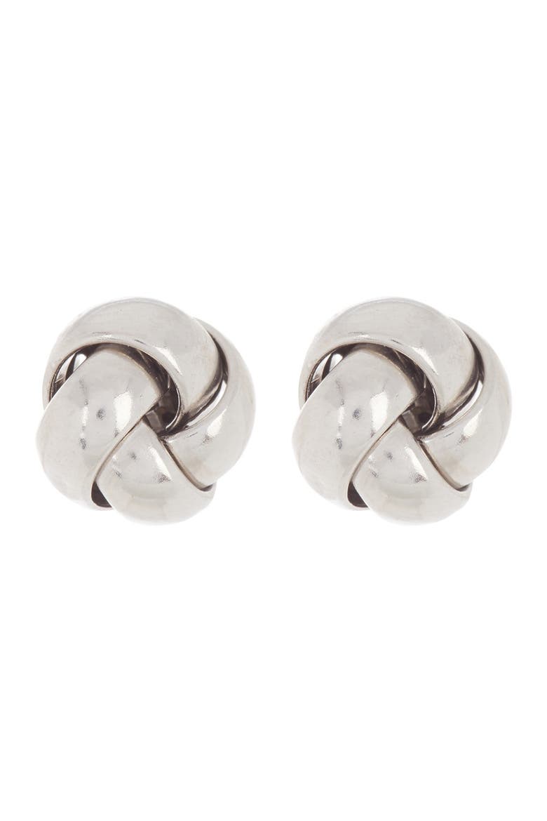 Knot Stud Earrings, Main, color, SILVER