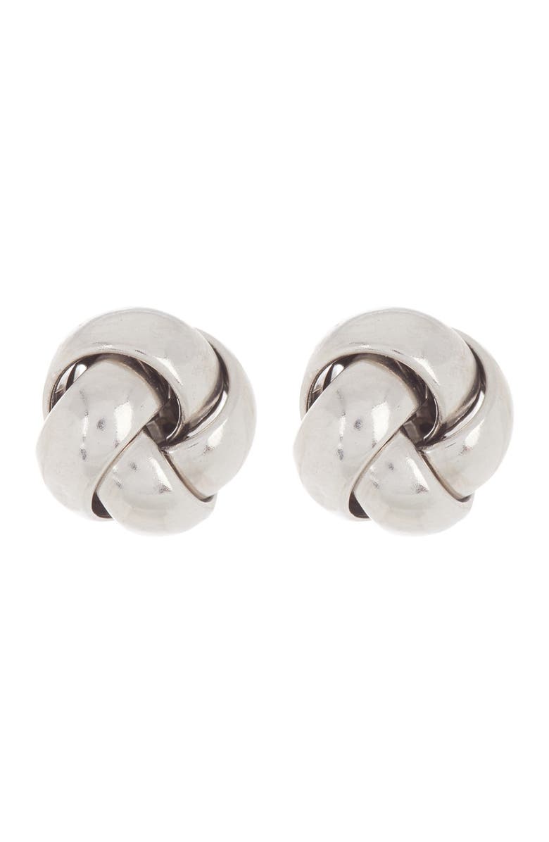 Adornia Knot Stud Earrings, Main, color, Silver