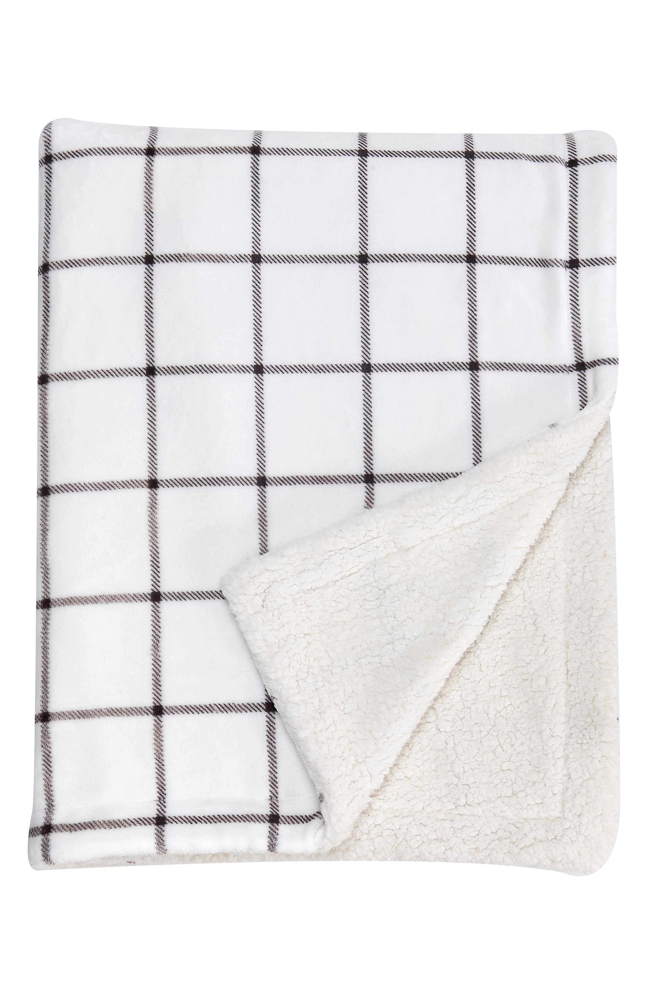 Woven & Weft Moose Print Reversible Faux Shearling Throw Blanket