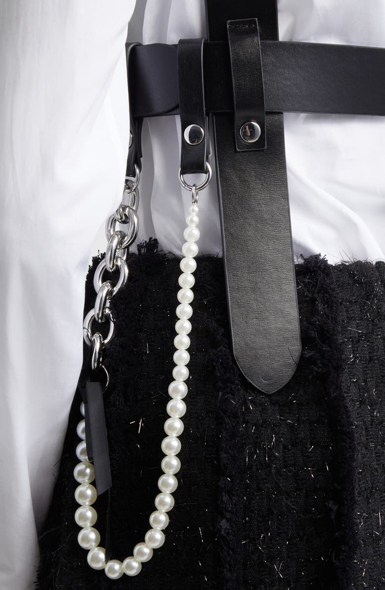 Simone Rocha Belted Leather Harness, Alternate, color, Black/ Silver