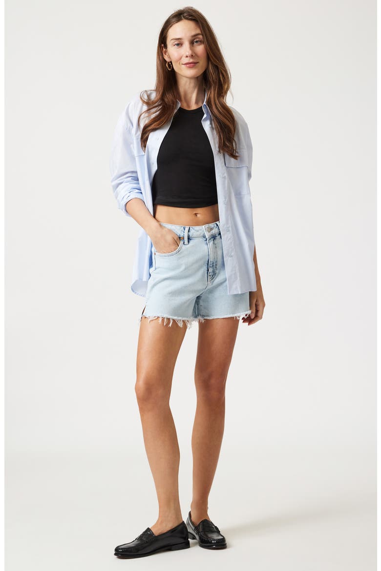 Heidi High Waist Relaxed Denim Cutoff Shorts, Alternate, color, BLEACHED
