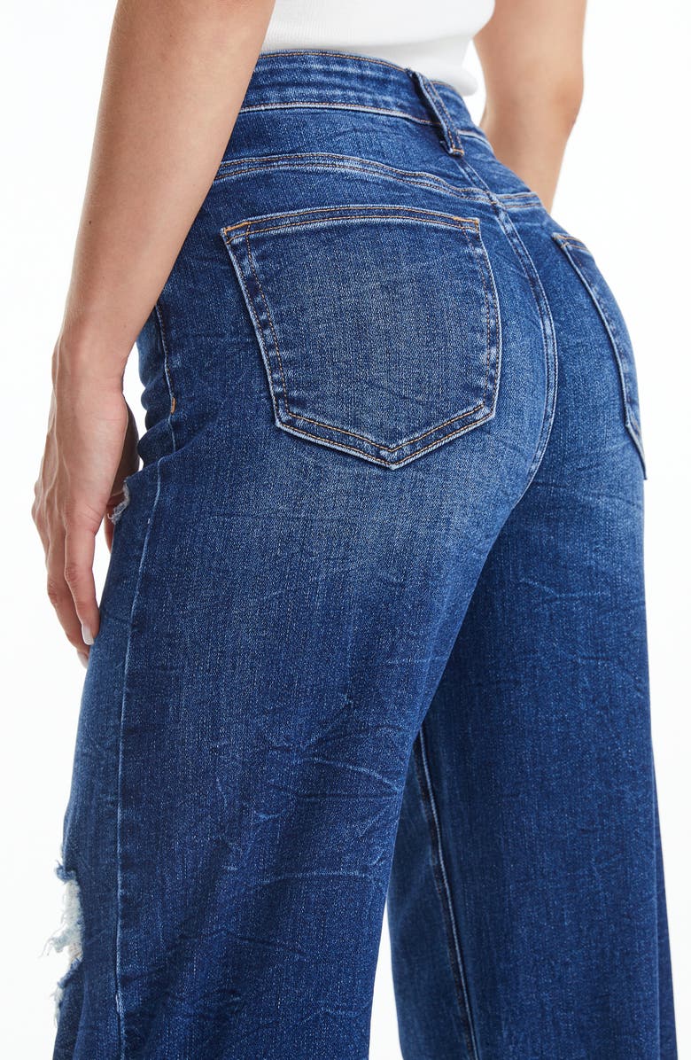 Bayeas Ripped Mid Rise Crop Wide Leg Jeans, Alternate, color, 