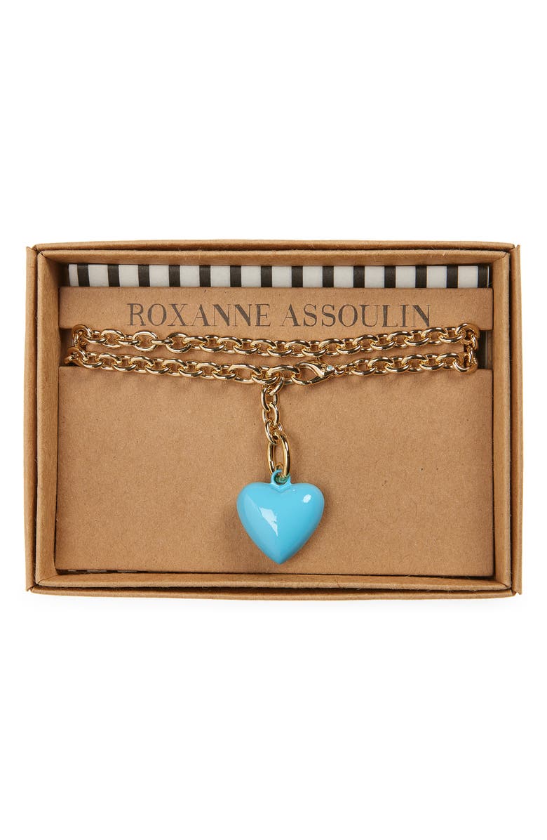 ROXANNE ASSOULIN The Mini Happy Heart Pendant Necklace, Alternate, color, Turquoise