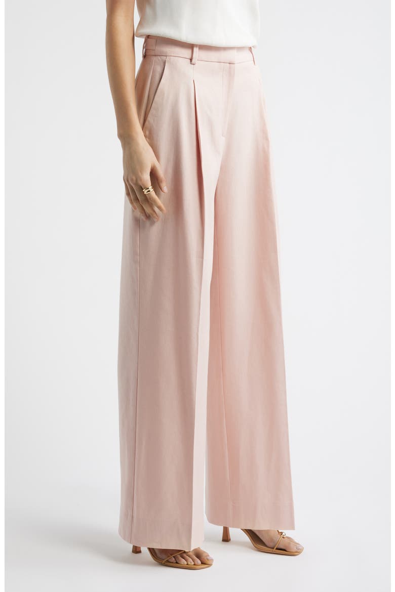 Pleated Linen Blend Wide Leg Pants, Alternate, color, PINK SMOKE