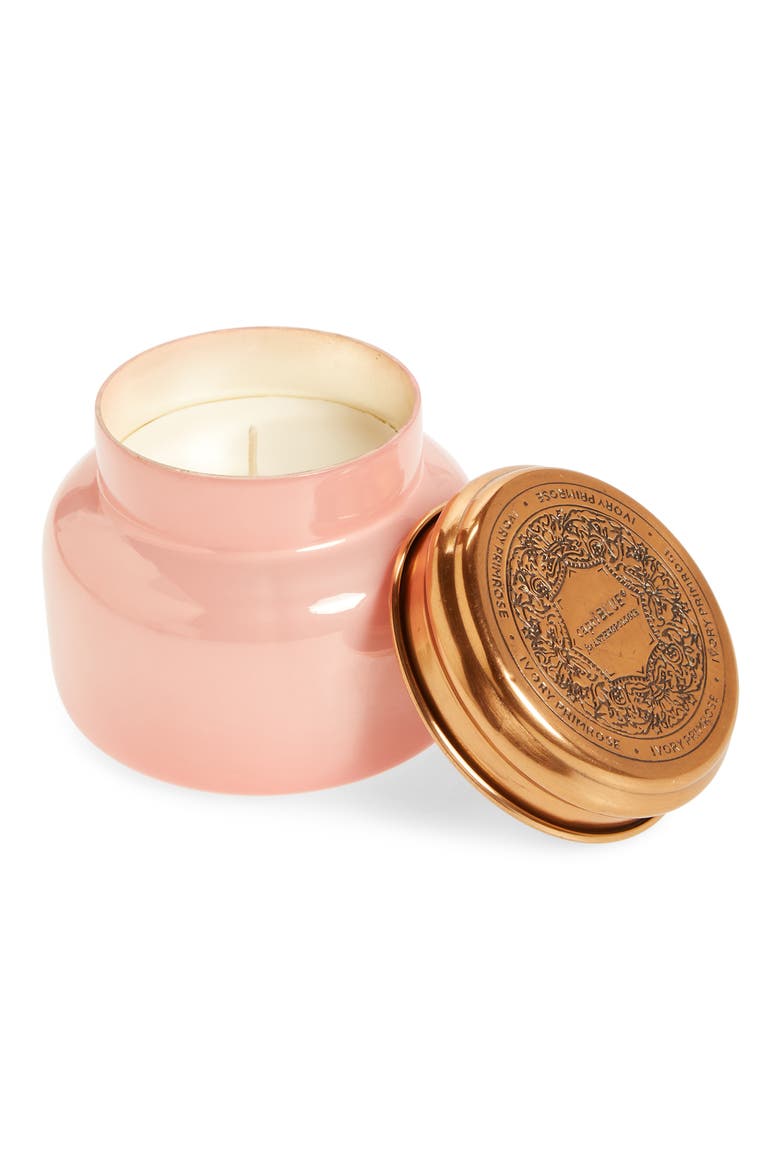 Capri Iridescent Jar Candle, Main, color, IVORY PRIMROSE