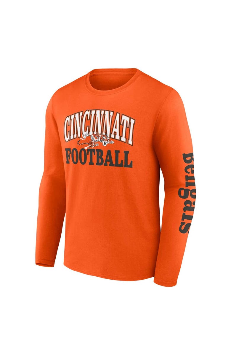 FANATICS Men's Fanatics Branded Orange/Black Cincinnati Bengals Throwback T-Shirt Combo Set, Alternate, color, 
