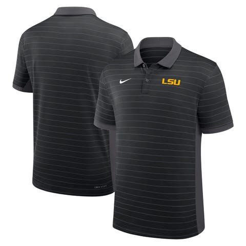 Men's Nike Black LSU Tigers 2025 Early Season Coaches Sideline Victory Stripe Performance Polo