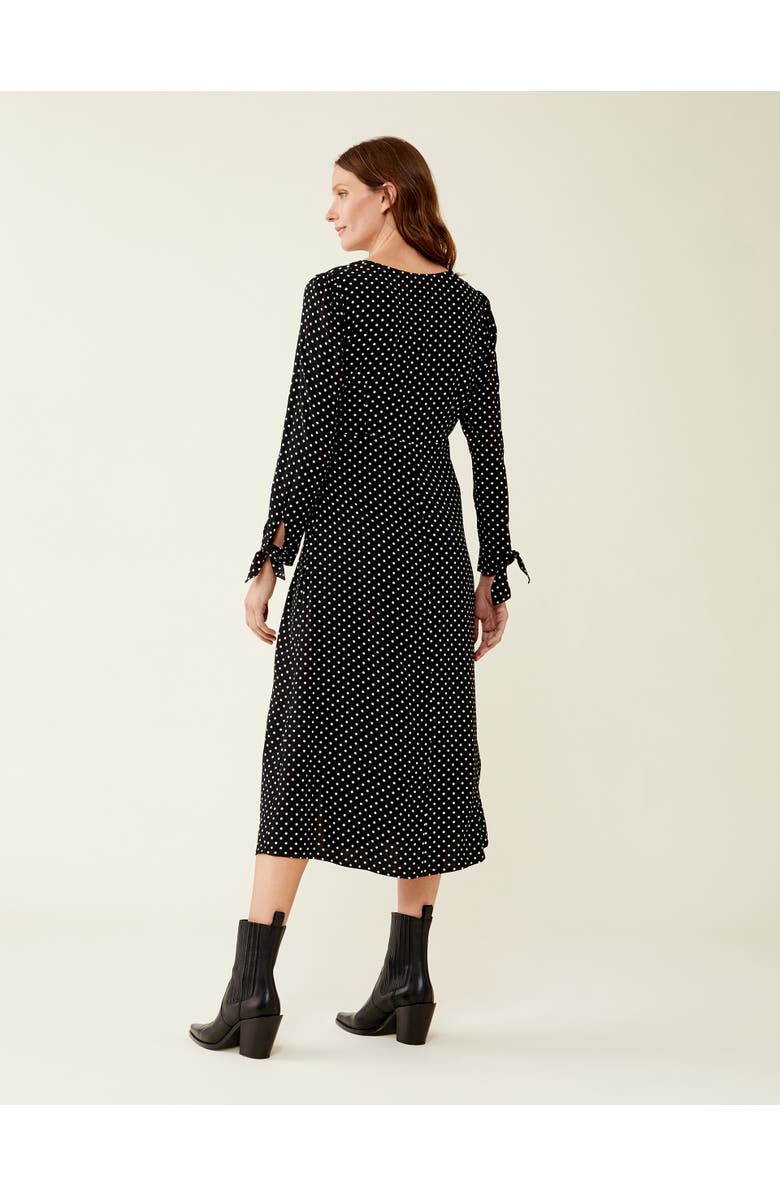 Finery London Laine Polka Dot Spot Midi Dress, Alternate, color, Black Spot