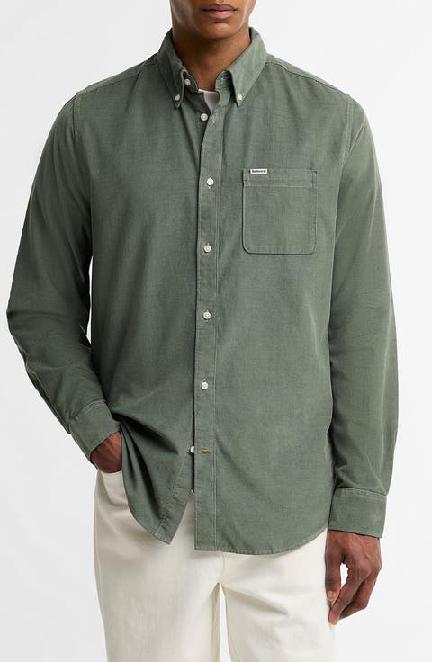 Ramsey Tailored Fit Corduroy Button-Down Shirt