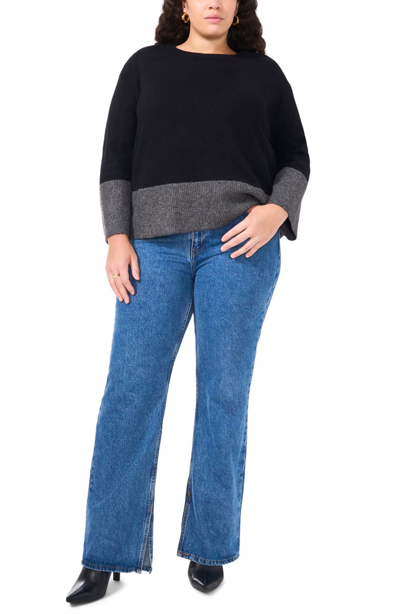 Vince Camuto Colorblock Crewneck Sweater, Alternate, color,