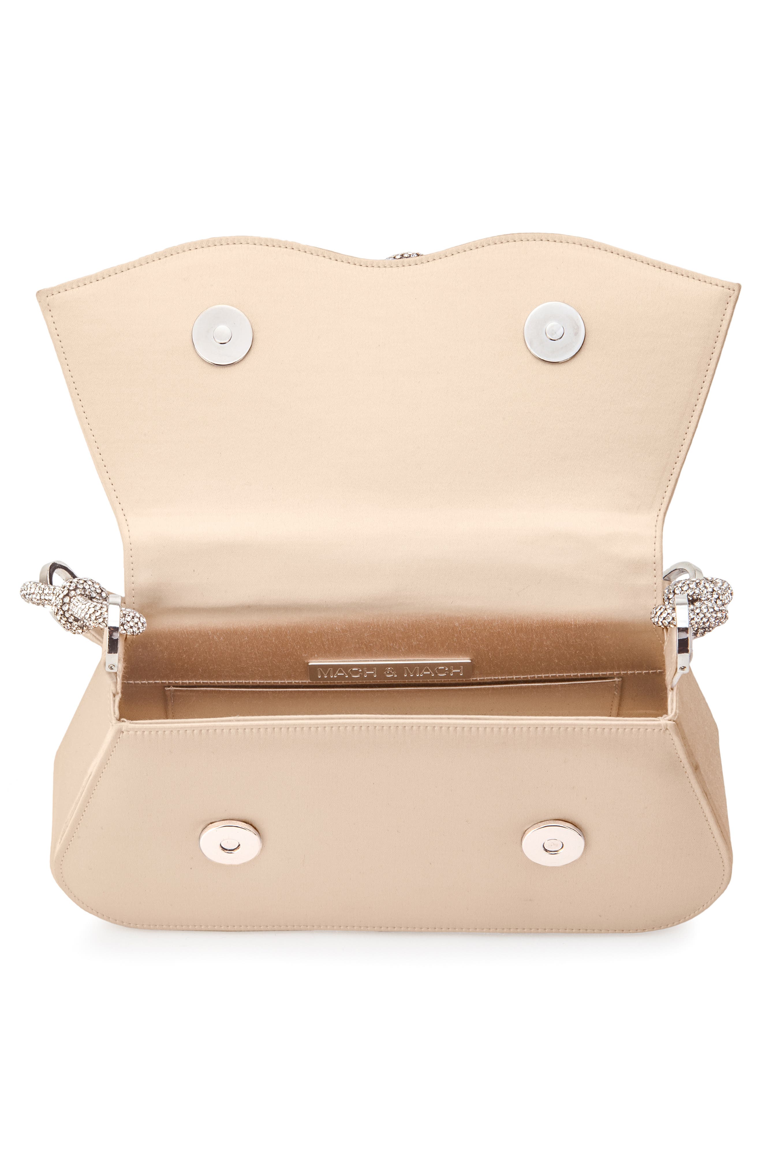 Mach & Mach Medium Carrie Crystal Flower Satin Shoulder Bag, Alternate, color, 