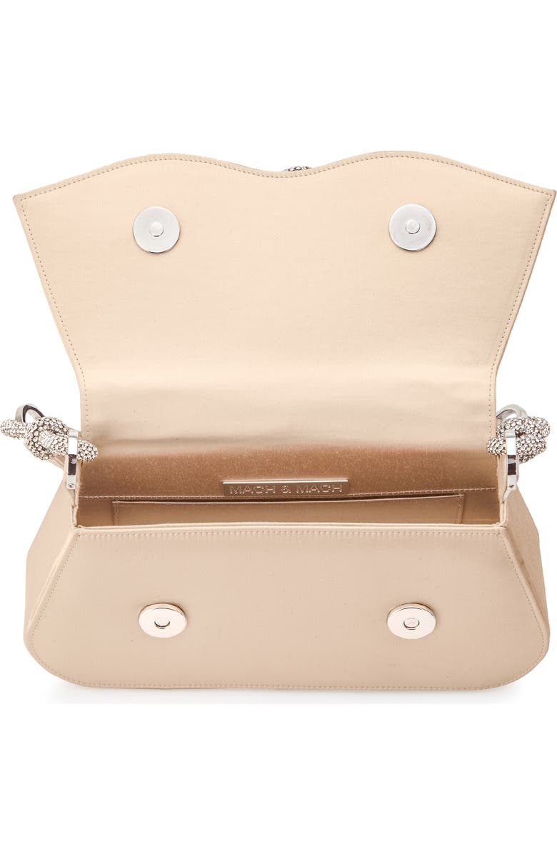 Mach & Mach Medium Carrie Crystal Flower Satin Shoulder Bag, Alternate, color,