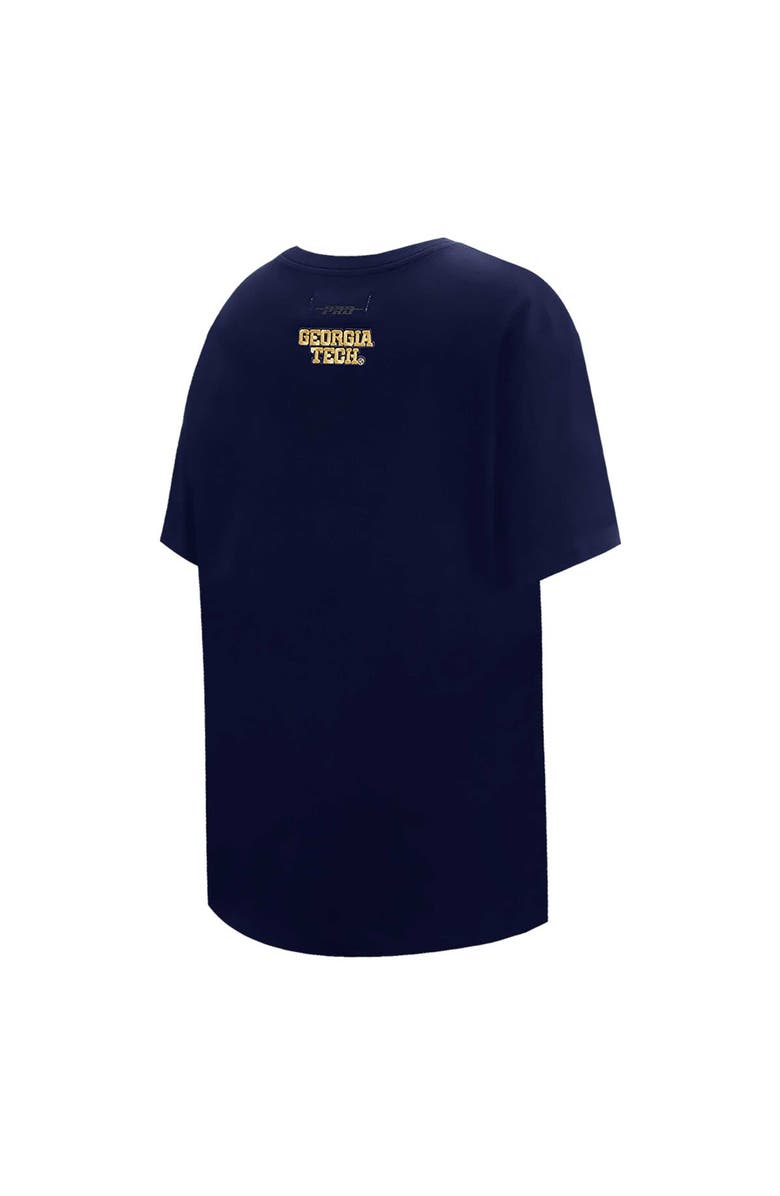 PRO STANDARD Women's Pro Standard Navy Georgia Tech Yellow Jackets Script Tail Oversized Boyfriend T-Shirt, Alternate, color, 