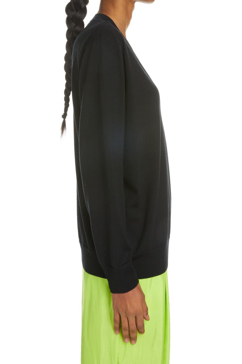 Jeline V-Neck Merino Wool Sweater, Alternate, color, BLACK