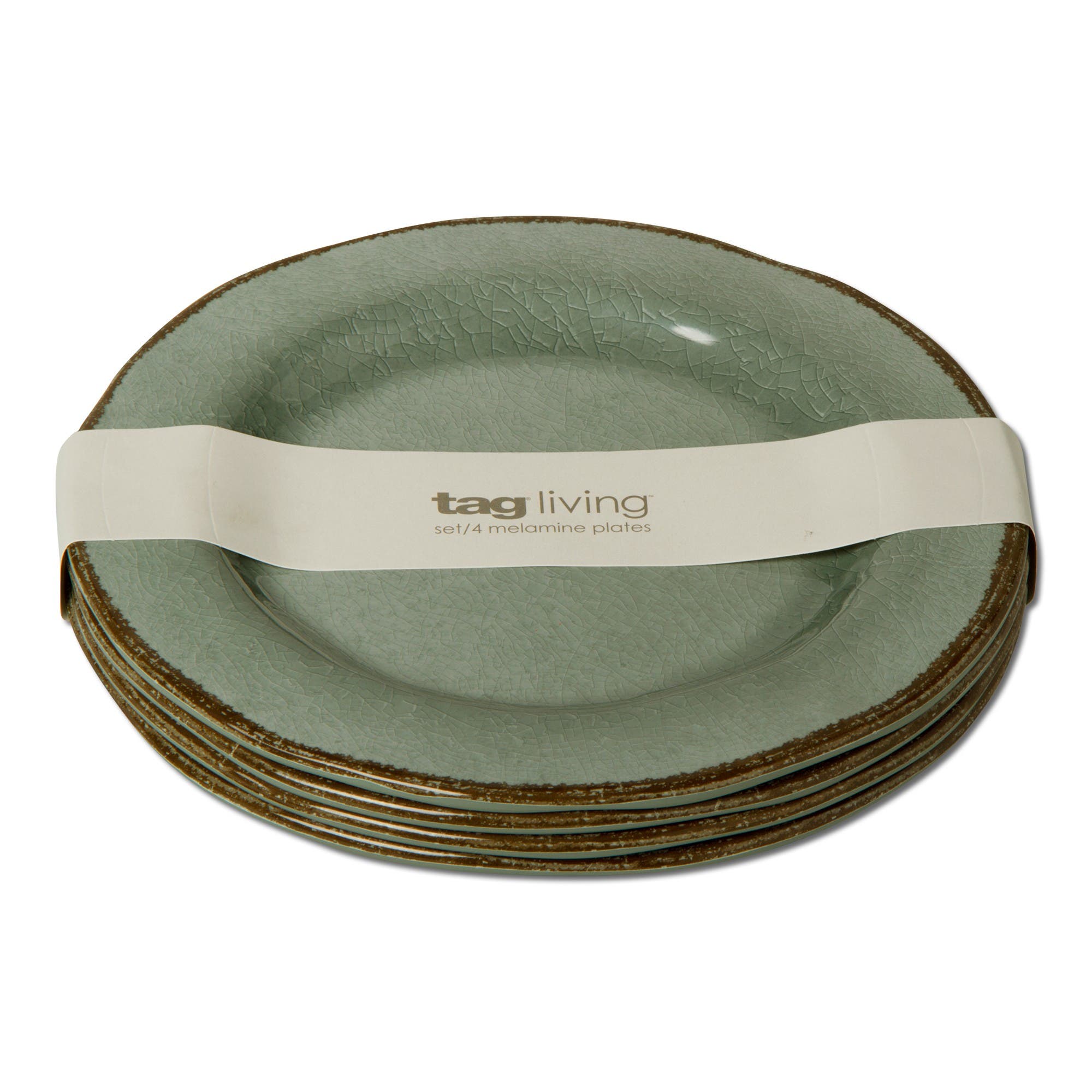 Tag Veranda Melamine Salad Plates Set Of Four Slate Blue Dining In Green