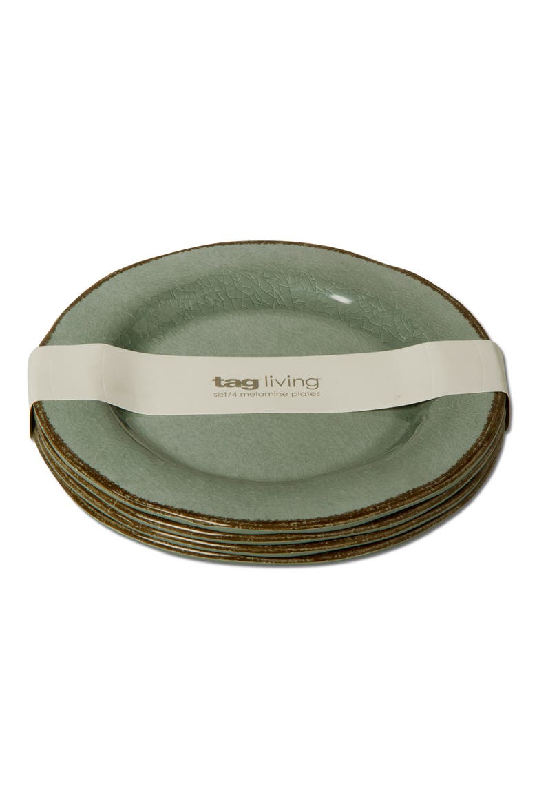 Veranda Melamine Salad Plates Set of Four Slate Blue Dining, Main, color, Blue