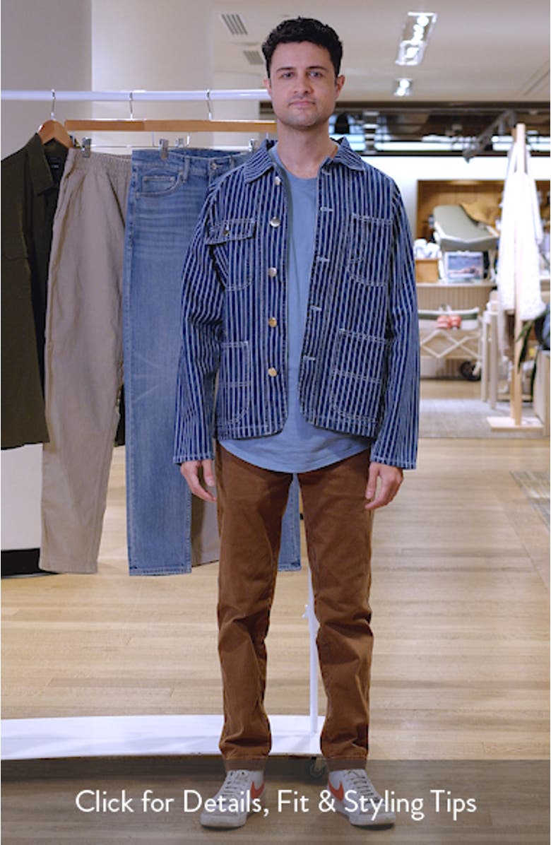 Pinstripe Organic Cotton Denim Utility Jacket, sales video thumbnail
