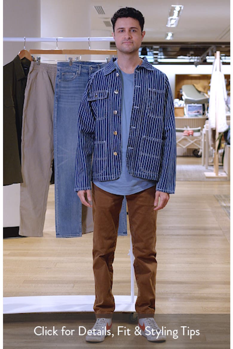 Pinstripe Organic Cotton Denim Utility Jacket video