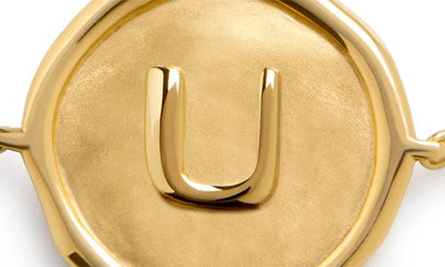 Monica Vinader Initial Stamp Charm Bracelet In 18ct Gold Vermeil U