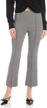 FIFTEEN TWENTY Sigourney Houndstooth Pintuck Pull-On Ankle Bootcut Pants
