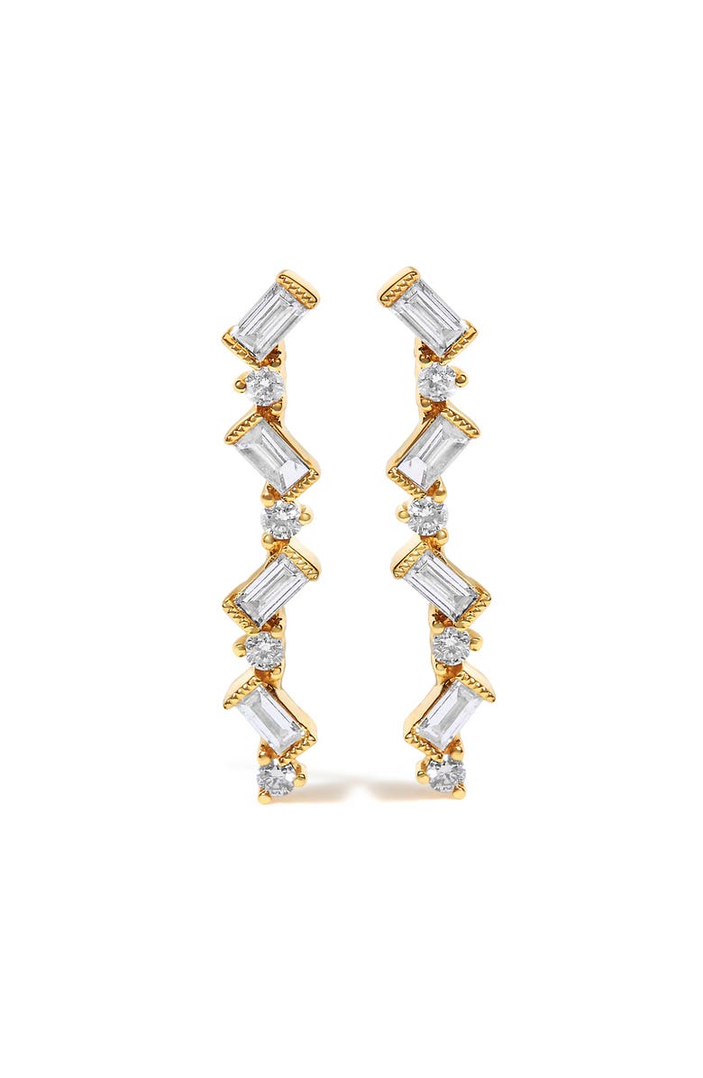 Haus of Brilliance 14K Yellow Gold 1/2 Cttw Diamond Zig Zag Drop Earrings, Main, color, Yellow