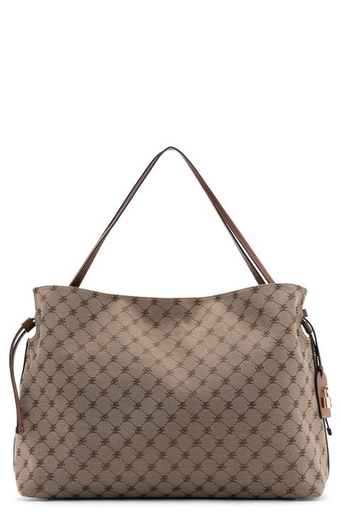 Jacquard Faux Leather Bucket Bag