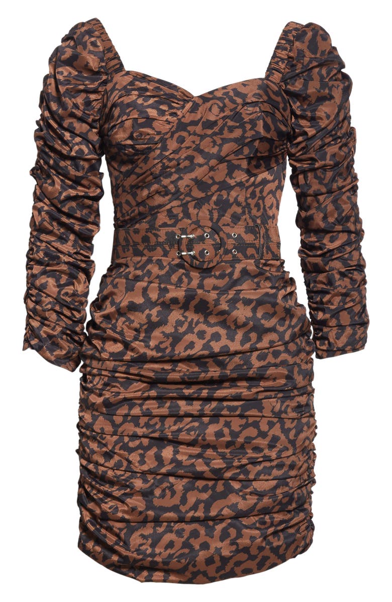 NICHOLAS Ruched Puff Sleeve Minidress, Alternate, color, 
