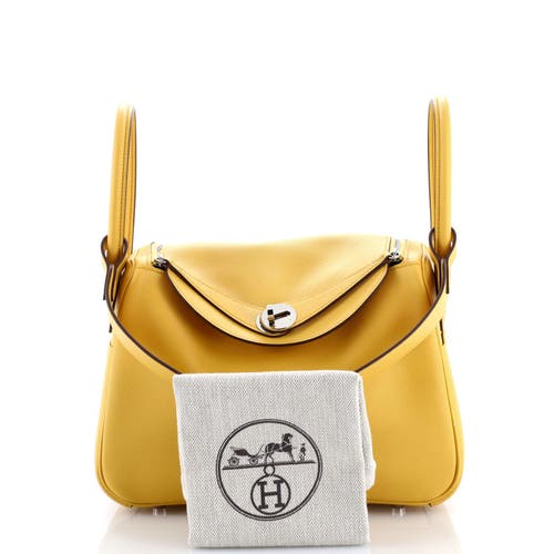 Pre-owned Hermes Hermes Lindy Bag Evercolor 26 In Yellow