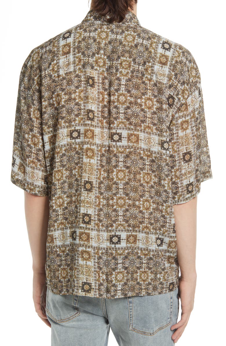 Topman Bandana Print Short Sleeve Button-Up Shirt, Alternate, color, 
