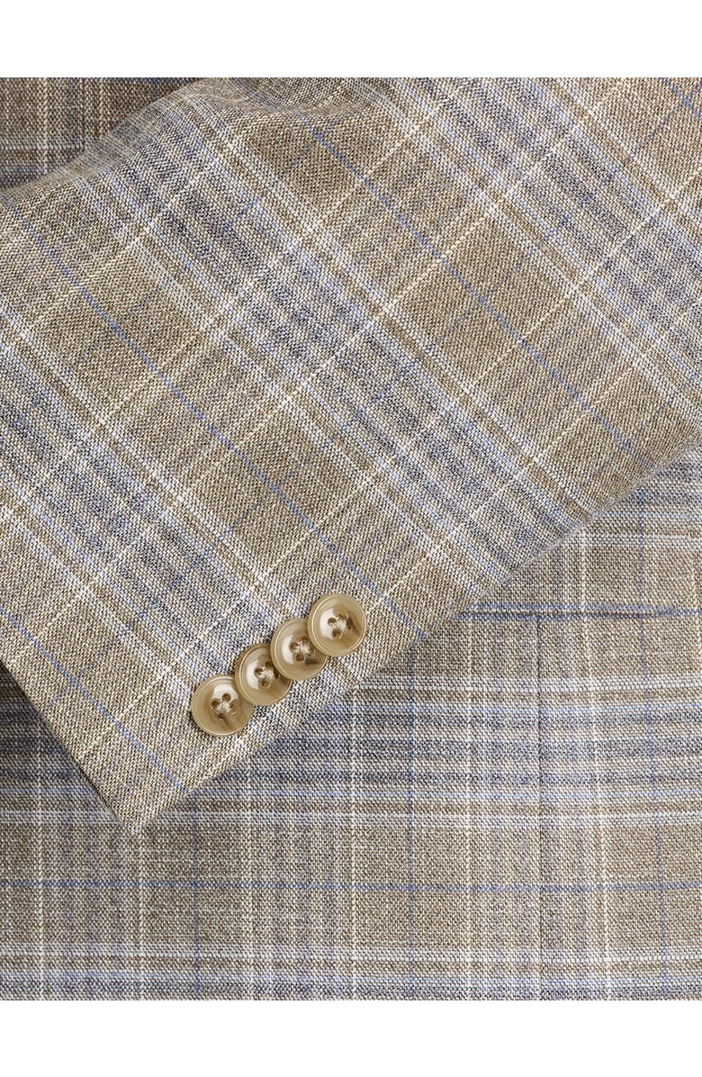 Michael Kors Big & Tall Plaid Sport Coat, Alternate, color, Tan