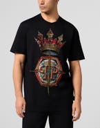 PHILIPP PLEIN Round Neck T-Shirt Crown Stones Men