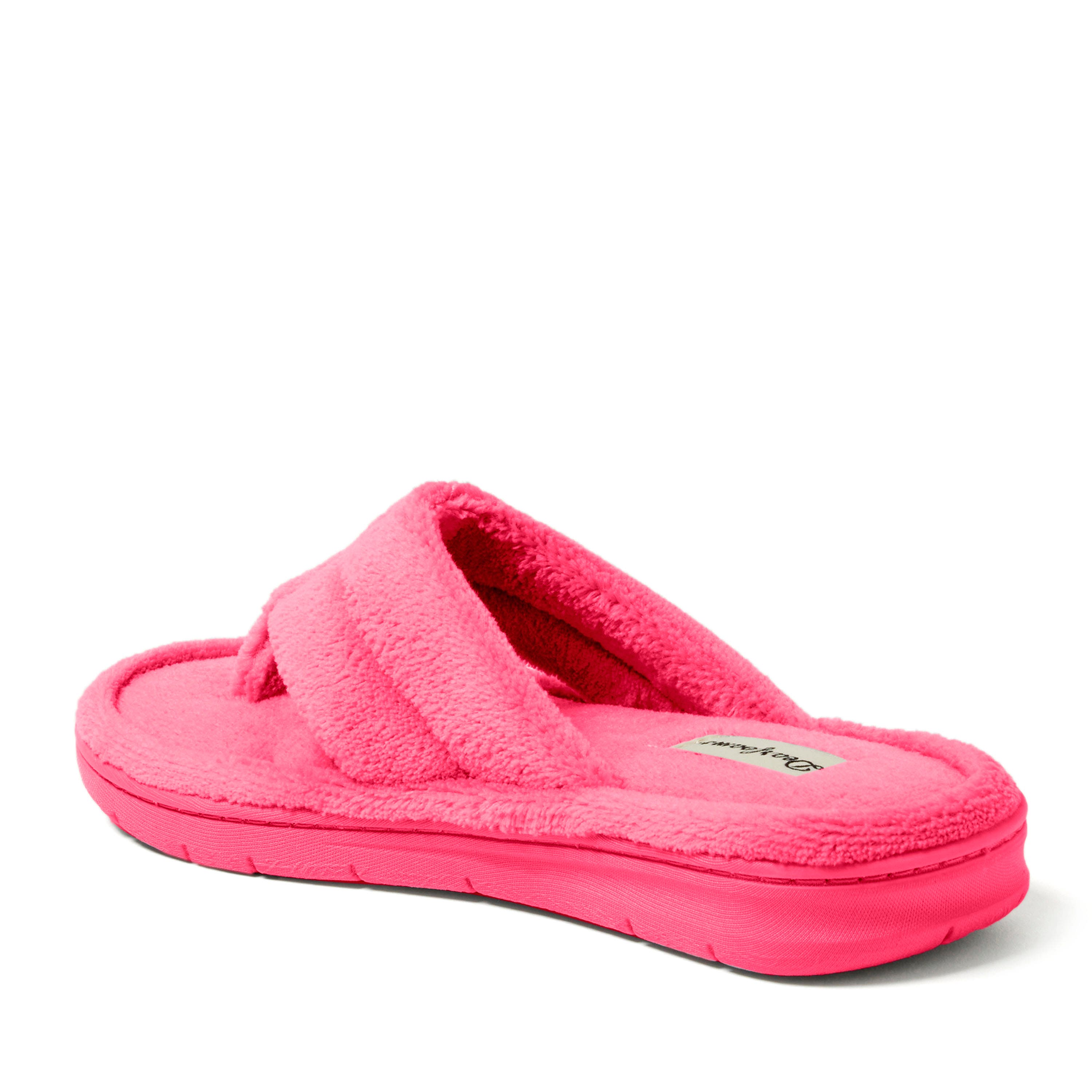 DEARFOAMS Wrenley Terry Thong Flip Flop Slipper, Alternate, color, Paradise Pink