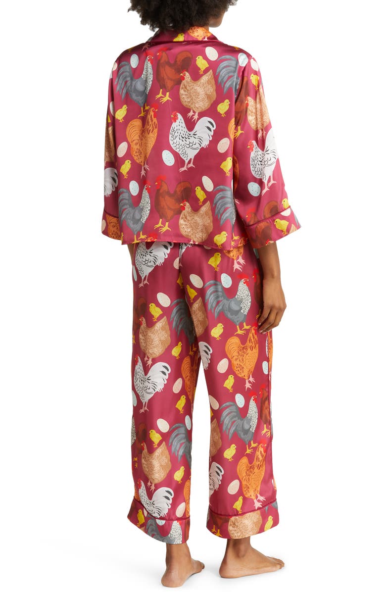 Karen Mabon Chickens Satin Pajamas, Alternate, color, 