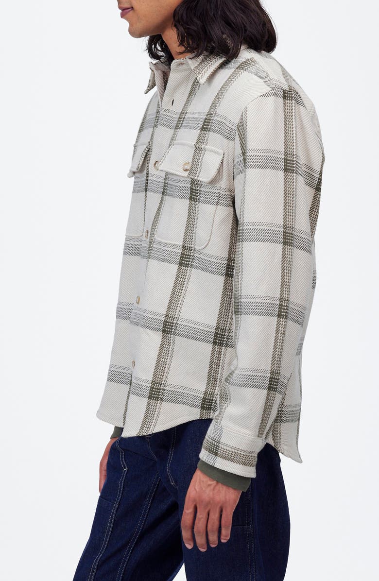 Madewell Plaid Cotton Blend Flannel Button-Up Shirt, Alternate, color, Bleached Canvas Heather