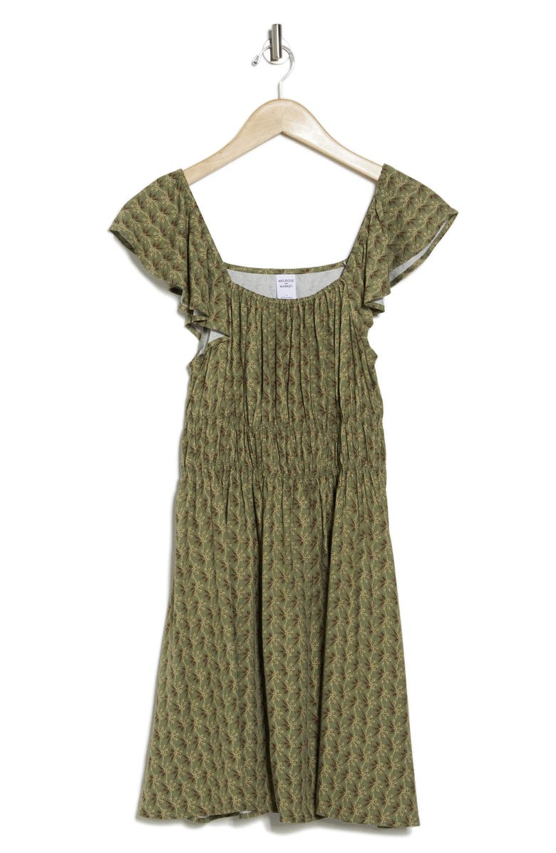 Melrose and Market Smocked Flutter Sleeve Dress, Alternate, color,