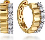 Gabriel & Co. Bujukan Diamond & Diamond-Cut Huggie Hoop Earrings