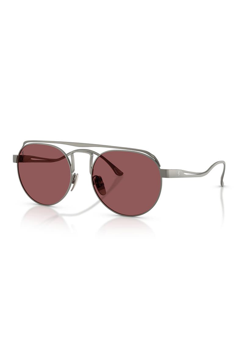 55mm Oval Sunglasses, Alternate, color, MATTE GUNMETAL / RED