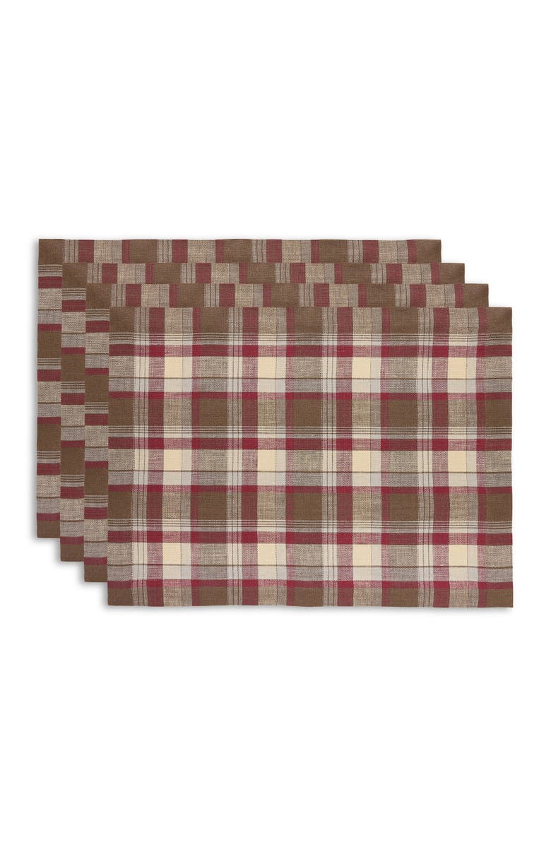 Solino Home Linen Placemats - Rustic Plaid, 14" x 19", Main, color, Rustic Multicolor