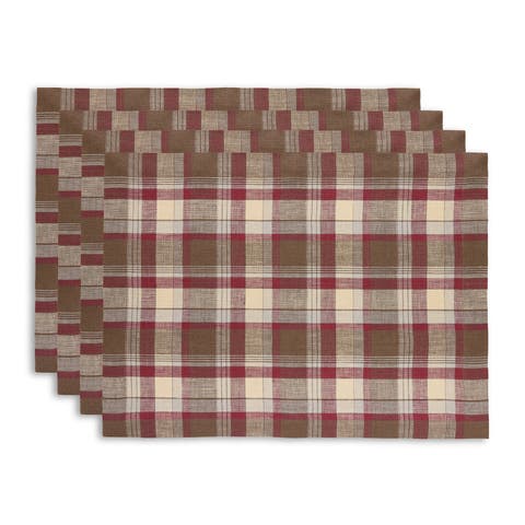 Linen Placemats - Rustic Plaid, 14" x 19"