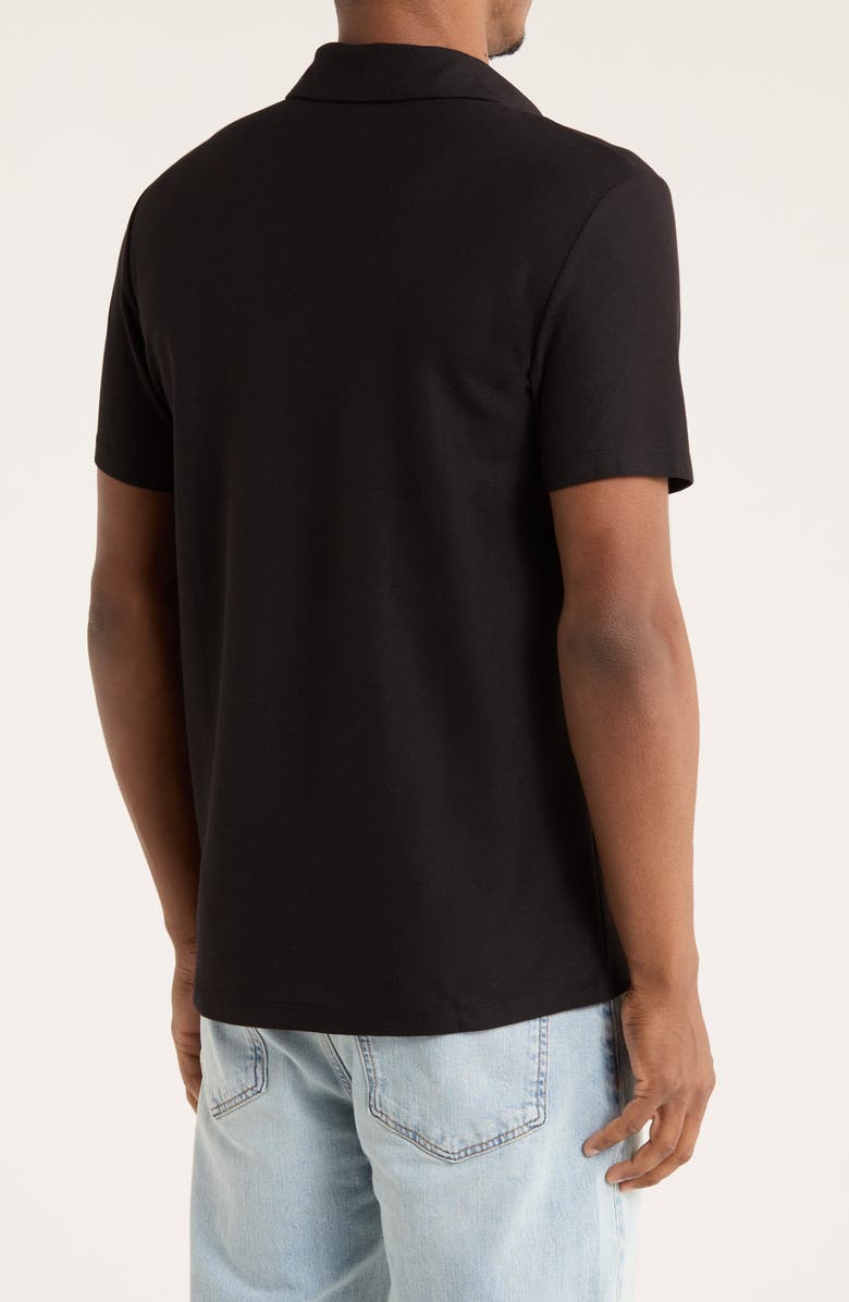 Calvin Klein Contrast Pipe Trim Quarter Zip Polo, Alternate, color, Black