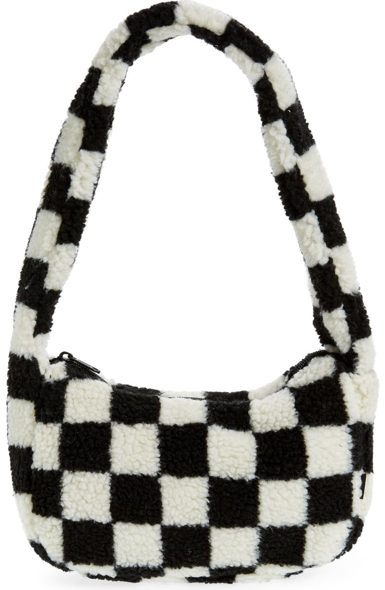 Vans Half Pipe High Pile Fleece Checker Shoulder Bag, Main, color,