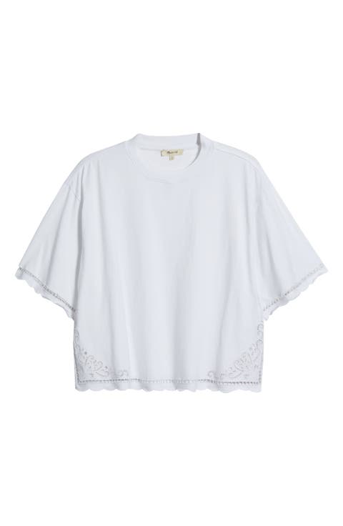 Allday Embroidered Boxy Crop T-Shirt