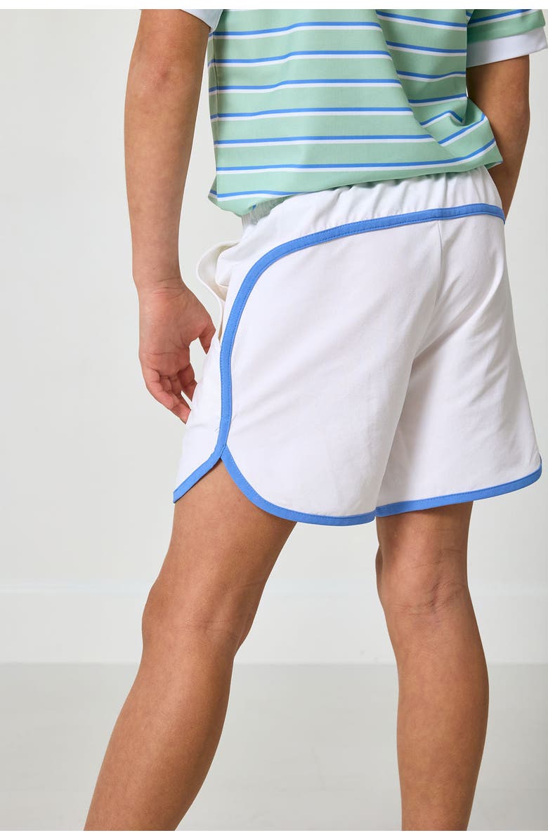Courtside Kids Boys Retro Super Short, Alternate, color, White / Blue