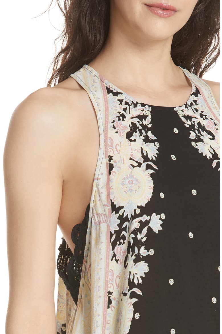 Darjeeling Print Minidress, Alternate, color, BLACK COMBO