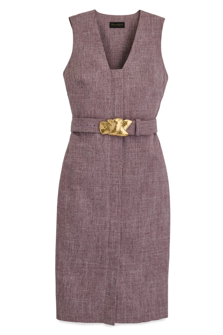 Sleeveless Belted Sheath Dress, Alternate, color, PRUNE
